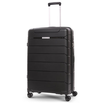 Aerolite 28” Large 100L Lightweight Polypropylene (PP) Check-In Suitcase – Hard Shell Luggage with Spinner Wheels, TSA Lock & Waterproof Pocket, Black